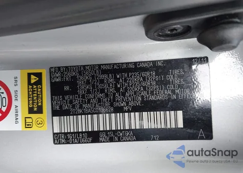 2012 Lexus Rx 350 из США, поврежденный, VIN 2T2BK1BA5CC136628